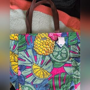 NWT Jane Marie Beach Tote Bag Tropical Print